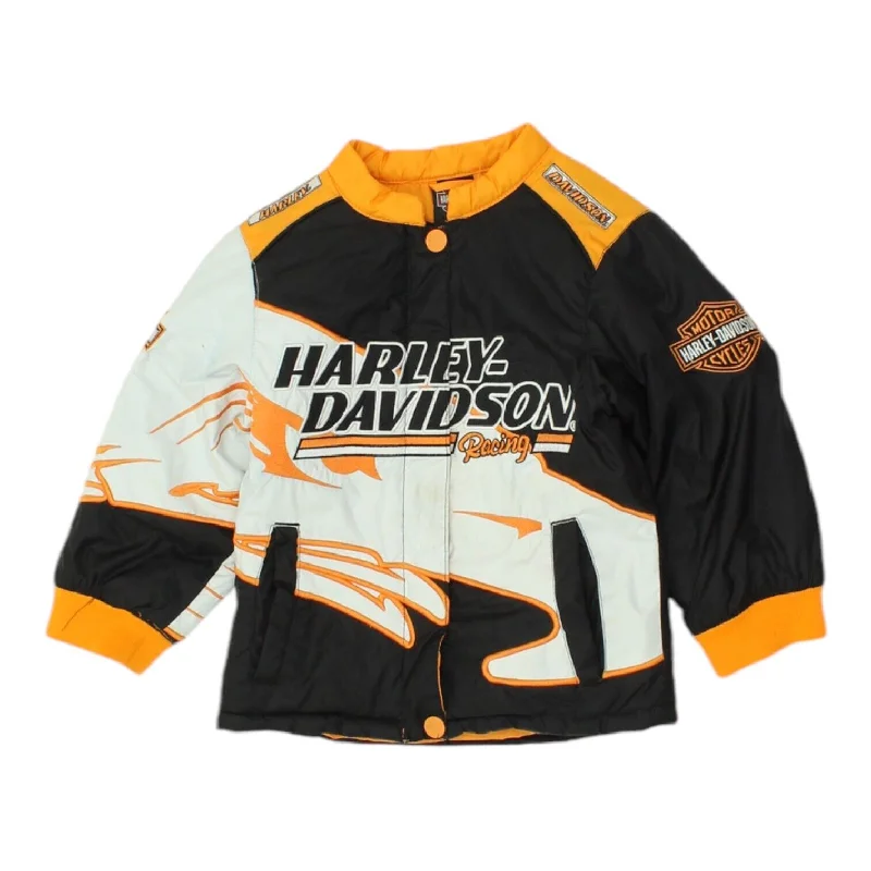 Men's Coats with Breathable FabricHarley Davidson Racing Kids Black Yellow Padded Jacket | Boys Motorsport Biker Men's Coats with Breathable FabricHarley Davidson Racing Kids Black Yellow Padded Jacket | Boys Motorsport Biker