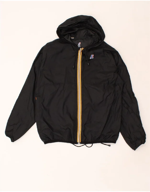 Waterproof Men's ParkasK-WAY Mens Hooded Rain Jacket UK 36 Small Black Polyamide