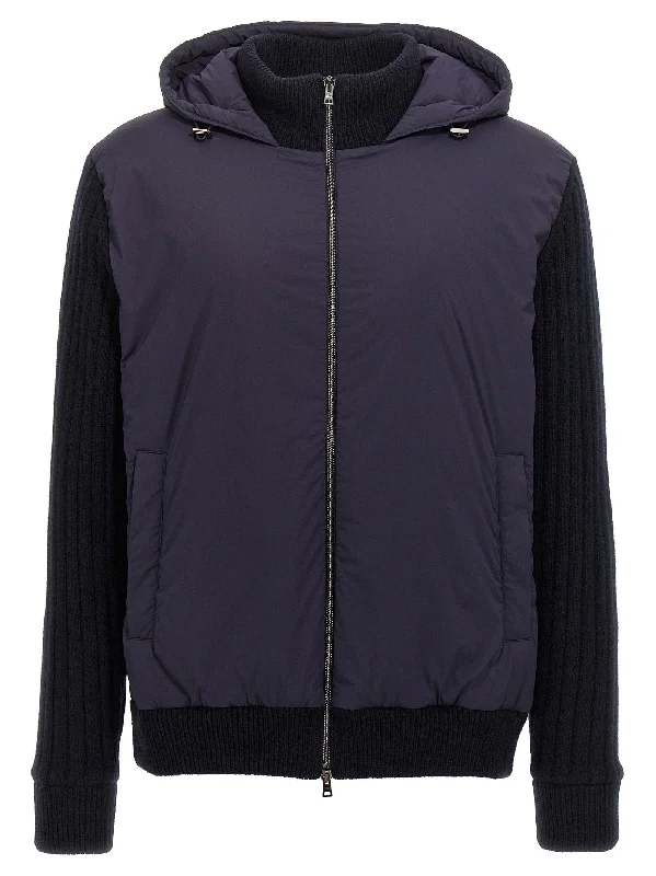 Durable Men's Car CoatsKnitted Insert Hooded Jacket