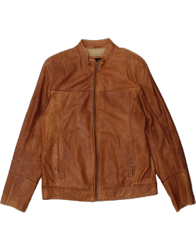Men's Coats for SnowboardingLAKELAND Mens Leather Jacket UK 42 XL Brown Leather