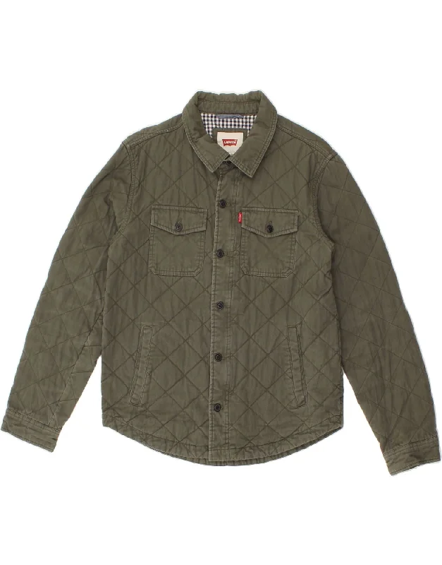 Casual Men's Bomber JacketsLEVI'S Mens Bomber Jacket UK 36 Small Khaki Cotton