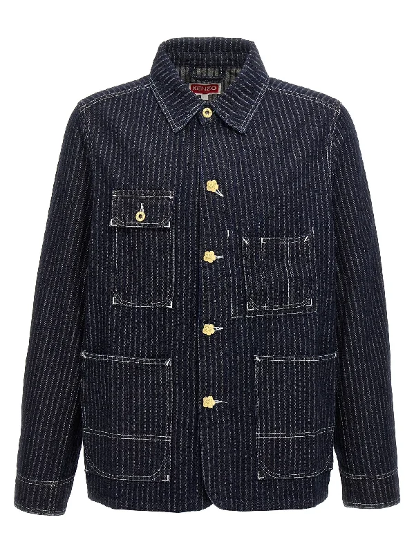 Weather-Resistant Men's CoatsLogo Button Jacket