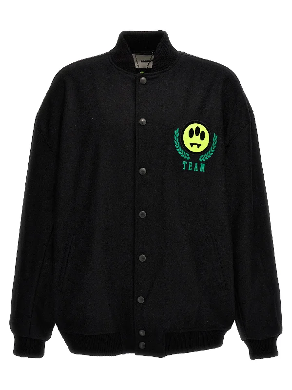 Men's Coats with PocketsLogo Embroidery Bomber Jacket