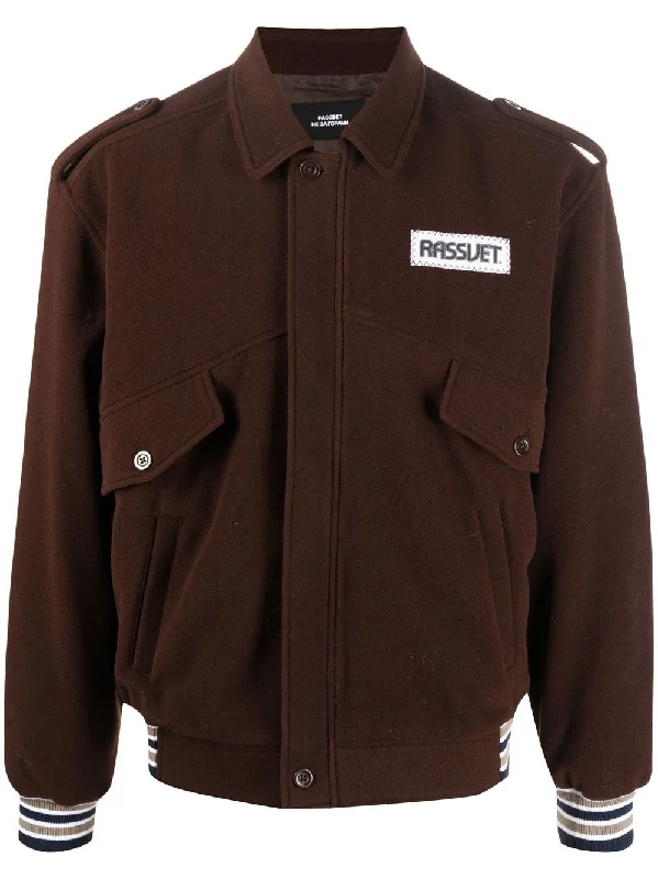 Men's Coats with Slim FitsLogo Patch Jacket