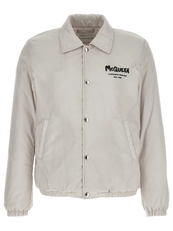 Modern Men's Field JacketsLogo Print Down Jacket
