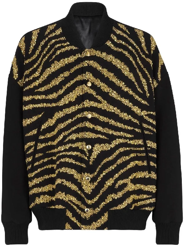 Men's Coats for SnowboardingMetallic Zebra-Print Jacket