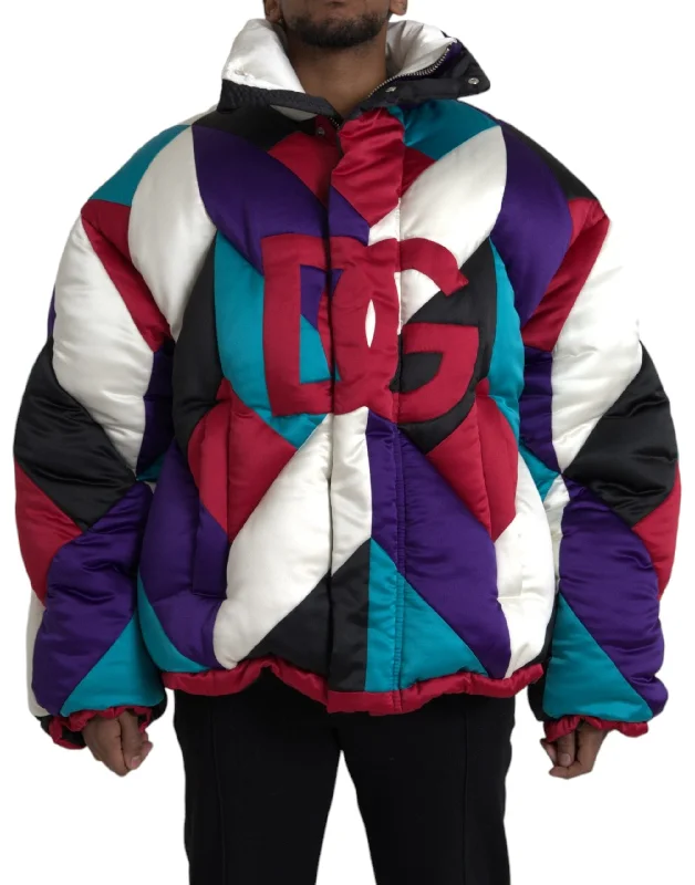 Men's Coats with Slim FitsMulticolor Logo Windbreaker Puffer Jacket