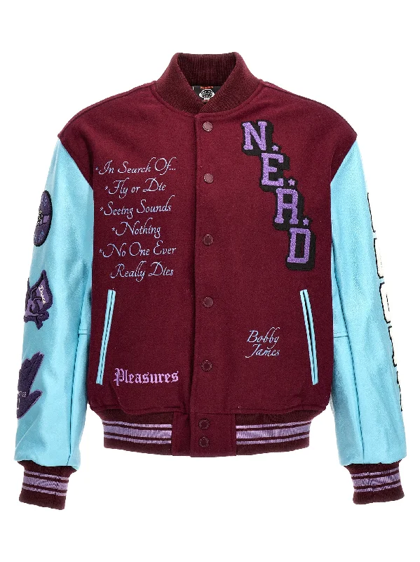 Men's Coats with Down InsulationNerd Varsity Bomber Jacket