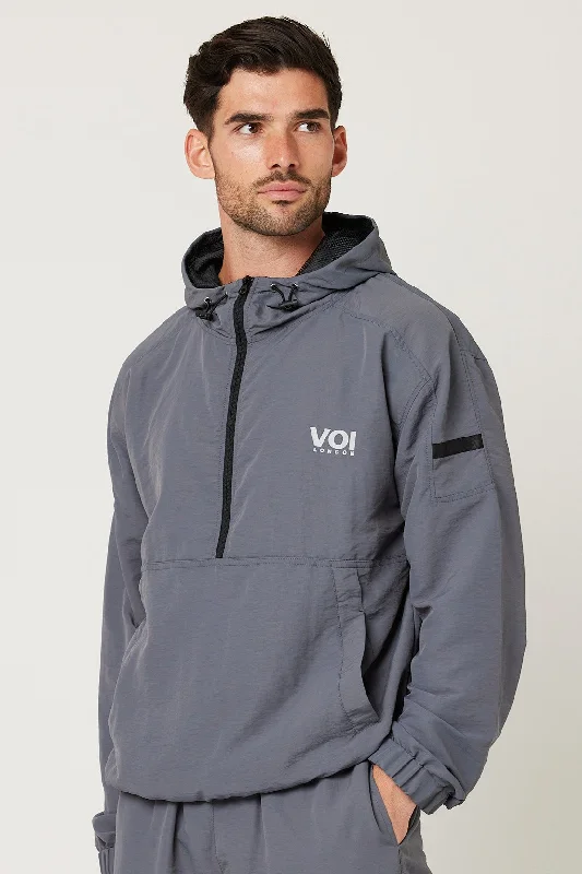 Men's Coats for RunningNorland Windbreaker Quarter Zip Jacket - Dark Grey