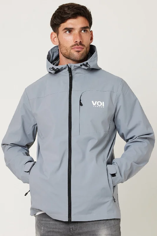 Men's Coats with Magnetic ClosuresPadbury Tech Woven Jacket - Grey