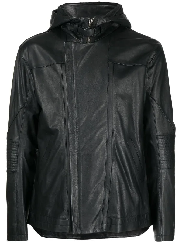 Men's Coats for SpringPhotograph-Print Leather Jacket
