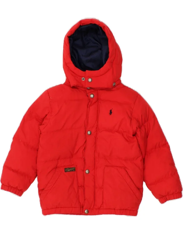 Men's Coats for AutumnPOLO RALPH LAUREN Boys Hooded Padded Jacket 5-6 Years Red Polyester Men's Coats for AutumnPOLO RALPH LAUREN Boys Hooded Padded Jacket 5-6 Years Red Polyester