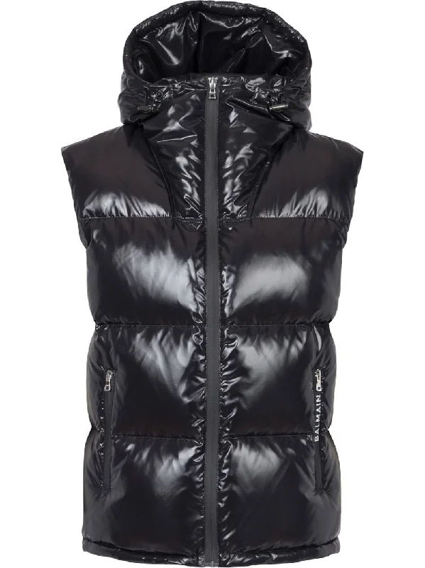 Stylish Men's Biker JacketsPuffer Hooded Sleeveless Jacket