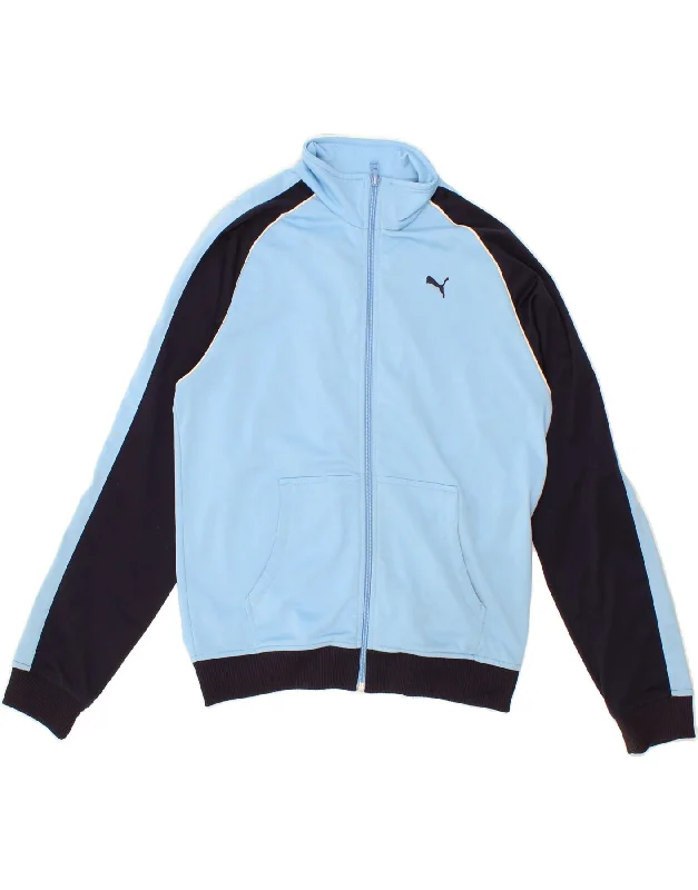 Waterproof Men's ParkasPUMA Boys Tracksuit Top Jacket 13-14 Years Blue Colourblock Polyester