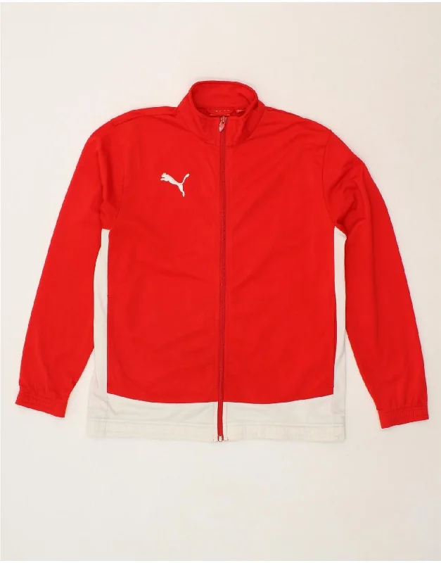 Men's Coats with PocketsPUMA Boys Tracksuit Top Jacket 13-14 Years Red Colourblock Polyester