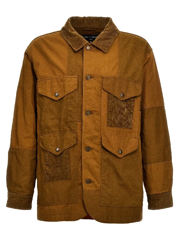 Essential Men's Puffer JacketsRibbed Velvet Insert Canvas Jacket