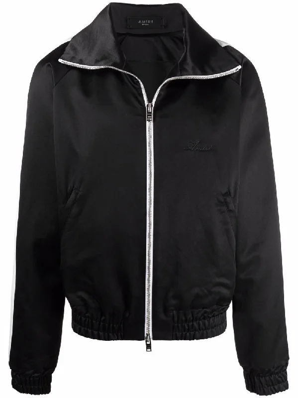 Men's Coats with Quick-Dry FabricSateen Zipped Track Jacket