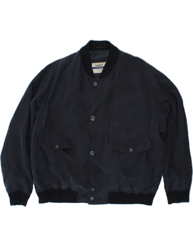 Men's Coats with Vintage StyleSHADO Mens Bomber Jacket IT 58 4XL Navy Blue