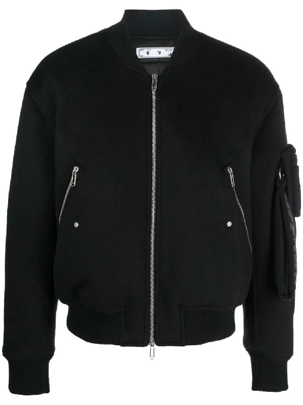 Men's Coats for Cold WeatherSlogan-Print Bomber Jacket