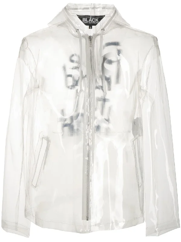 Men's Coats for Every BudgetSlogan-Print Transparent Jacket