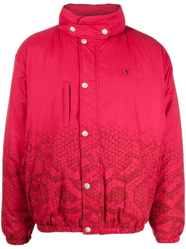 Men's Coats with Adjustable HemsSnakeskin-Print Padded Jacket