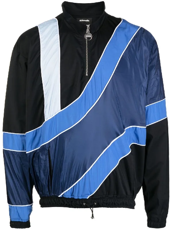 Men's Coats with Flannel LiningStriped Half-Zip Jacket