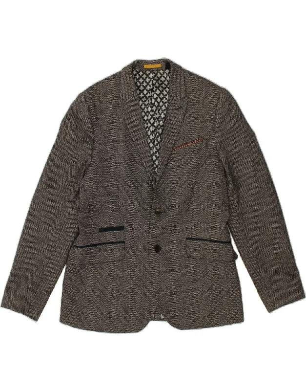 Men's Coats for All SeasonsTED BAKER Mens 2 Button Blazer Jacket Size 4 Large Grey Virgin Wool