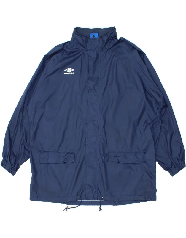 Lightweight Men's WindbreakersUMBRO Mens Rain Jacket UK 44 2XL Navy Blue Nylon