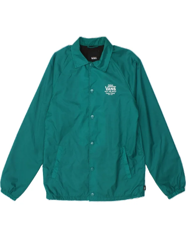 Men's Coats with Convertible CollarsVANS Mens Rain Jacket UK 34 XS Turquoise Nylon