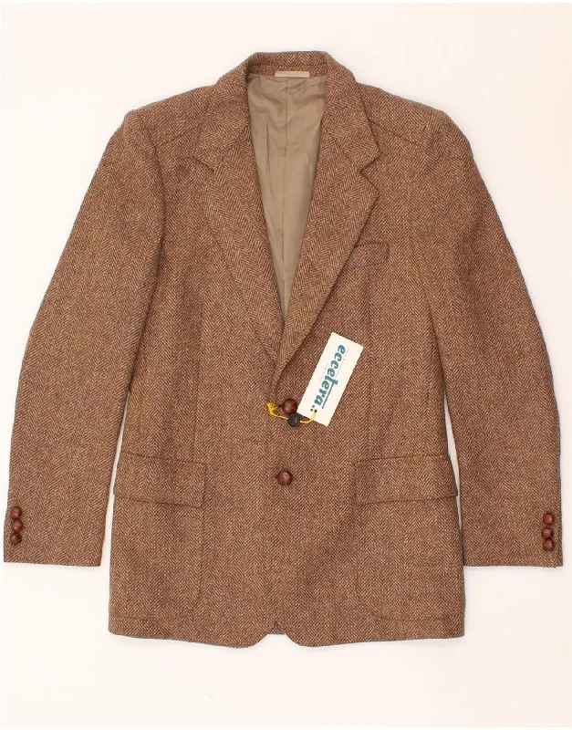 Men's Coats with Hand WarmersVINTAGE Mens 2 Button Blazer Jacket IT 46 Small Brown Herringbone Men's Coats with Hand WarmersVINTAGE Mens 2 Button Blazer Jacket IT 46 Small Brown Herringbone