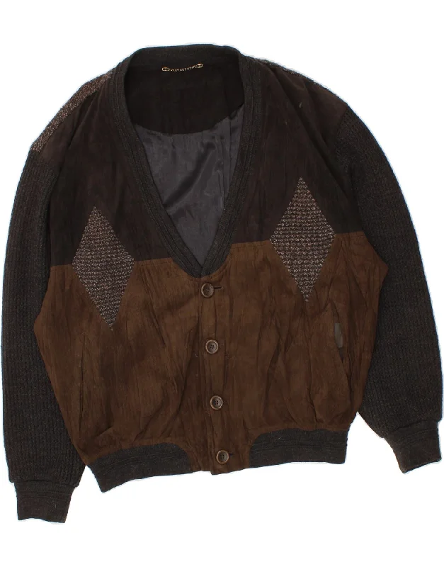 Men's Coats with Breathable FabricVINTAGE Mens Bomber Jacket IT 52 XL Multicoloured Argyle/Diamond Polyester Men's Coats with Breathable FabricVINTAGE Mens Bomber Jacket IT 52 XL Multicoloured Argyle/Diamond Polyester