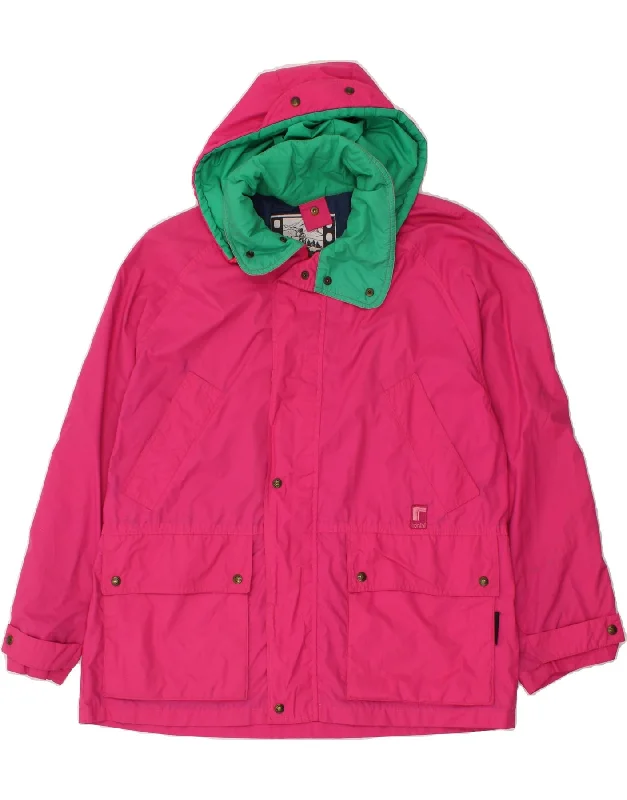 Men's Coats with ButtonsVINTAGE Mens Hooded Windbreaker Jacket UK 42 XL Pink Polyamide Men's Coats with ButtonsVINTAGE Mens Hooded Windbreaker Jacket UK 42 XL Pink Polyamide