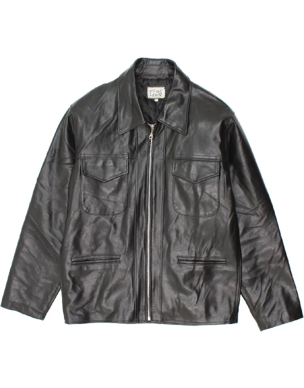 Men's Coats for Casual WearVINTAGE Mens Leather Jacket UK 38 Medium Black Leather