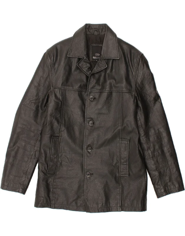 Warm Men's Down JacketsVINTAGE Mens Leather Jacket UK 38 Medium Black Leather
