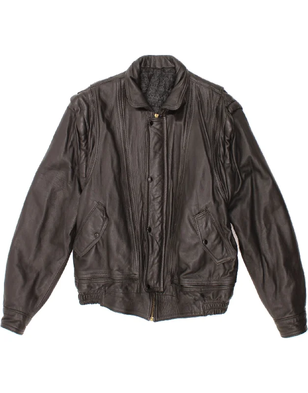 Men's Coats with Vintage StyleVINTAGE Mens Leather Jacket UK 40 Large Black Leather