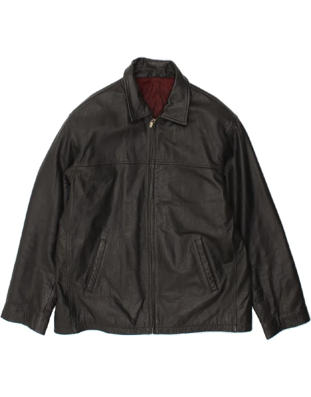 Men's Coats for WorkVINTAGE Mens Leather Jacket UK 42 XL Black