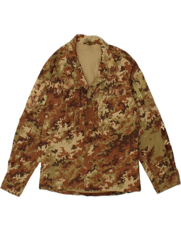 Men's Coats with Snap ButtonsVINTAGE Mens Military Jacket IT 48 Medium Brown Camouflage Cotton Men's Coats with Snap ButtonsVINTAGE Mens Military Jacket IT 48 Medium Brown Camouflage Cotton
