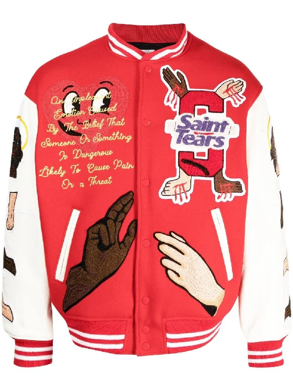 Men's Coats for TravelDenim Tears Embroidered-Patch Bomber Jacket